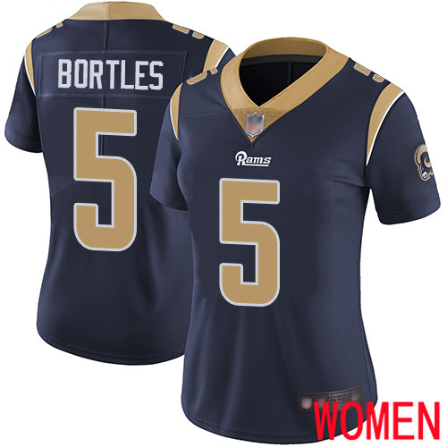 Los Angeles Rams Limited Navy Blue Women Blake Bortles Home Jersey NFL Football #5 Vapor Untouchable->women nfl jersey->Women Jersey